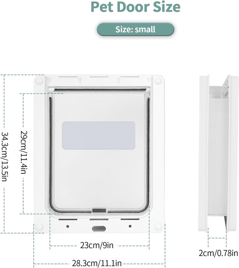 Lessmon Small Doggie Door with Magnetic Locking Panel for Home Security - Durable & Weatherproof 13.5x11.1 for Small to Medium Dogs, Cats, Pets. Easy to Install - Image 2